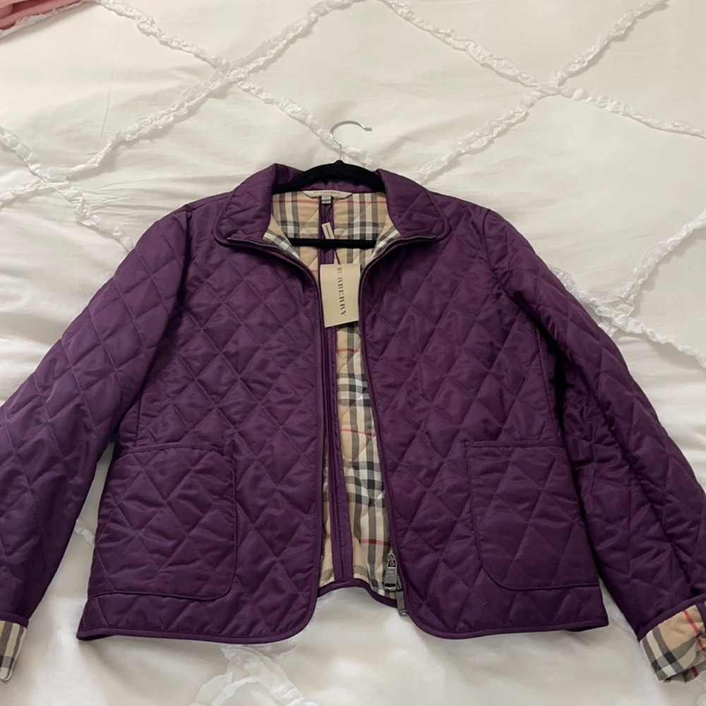 Burberry Brit London Women’s Zip Up Jacket L Grape